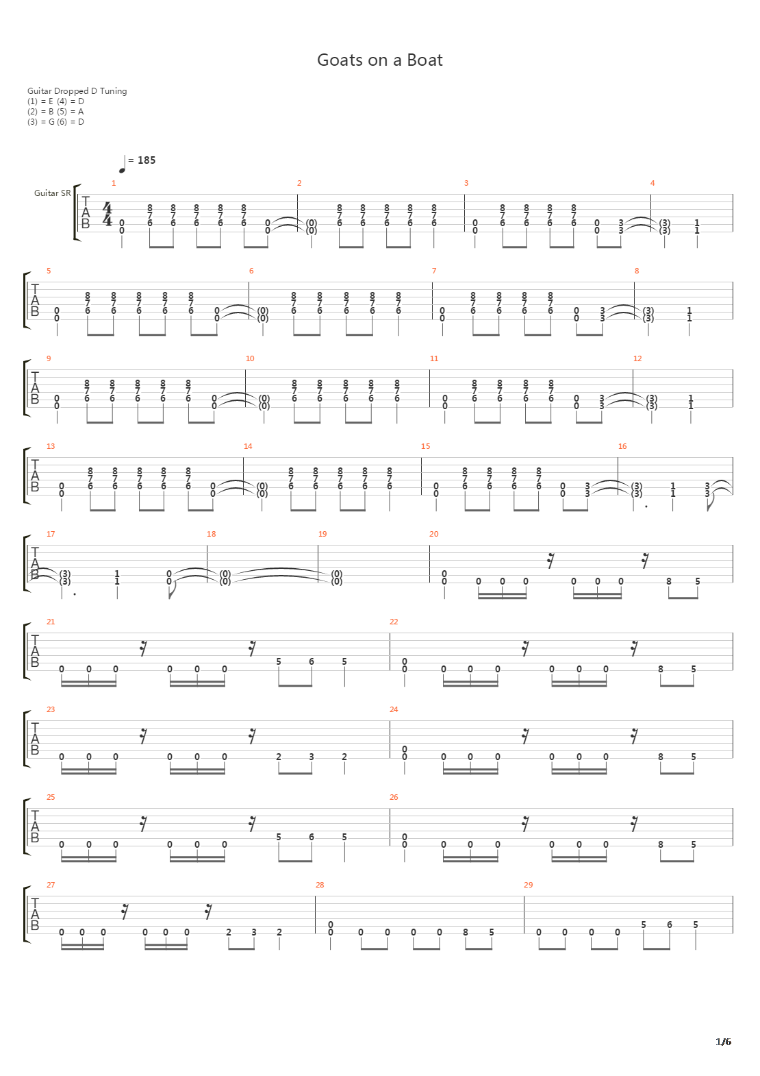 Goats On A Boat吉他谱