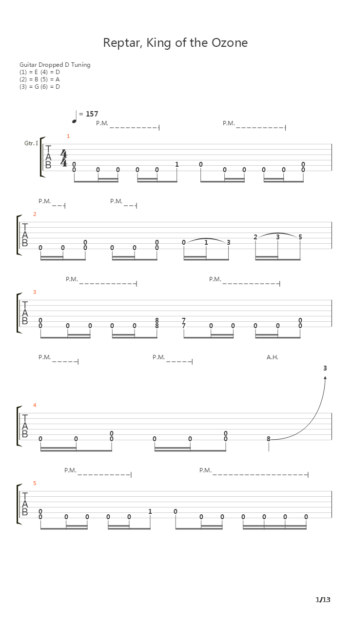 Reptar King Of The Ozone吉他谱