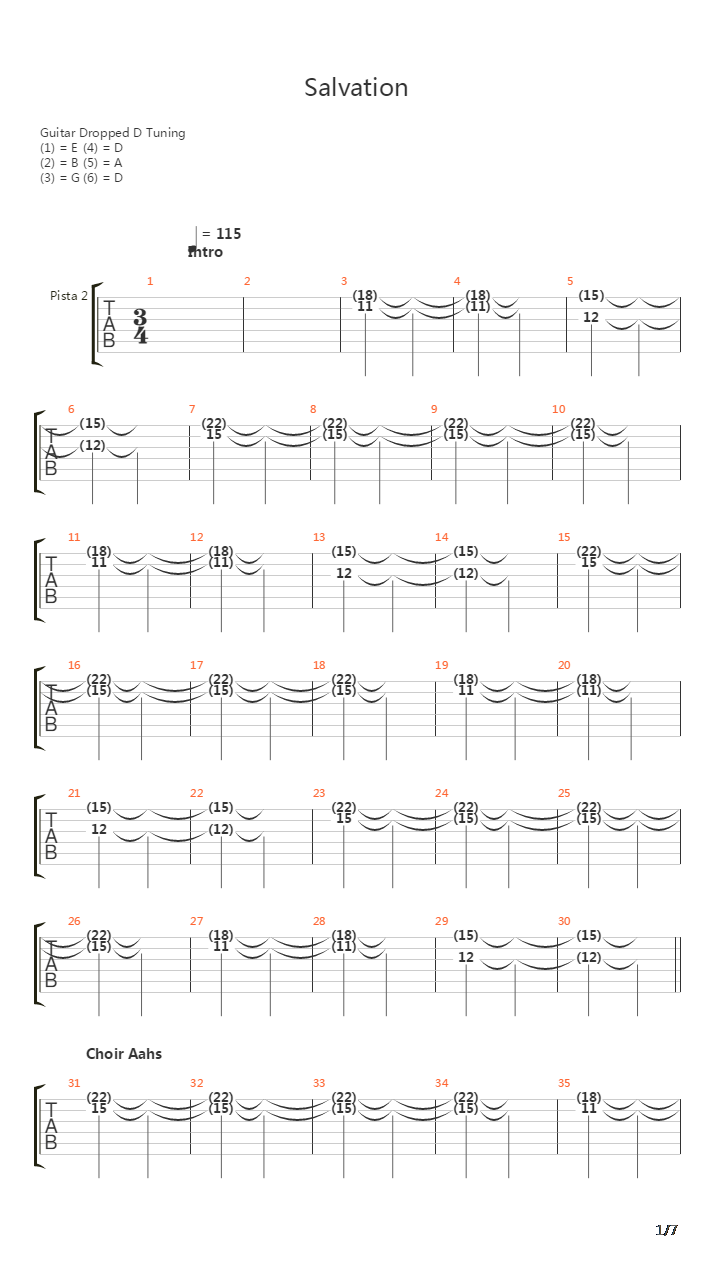 Salvation吉他谱