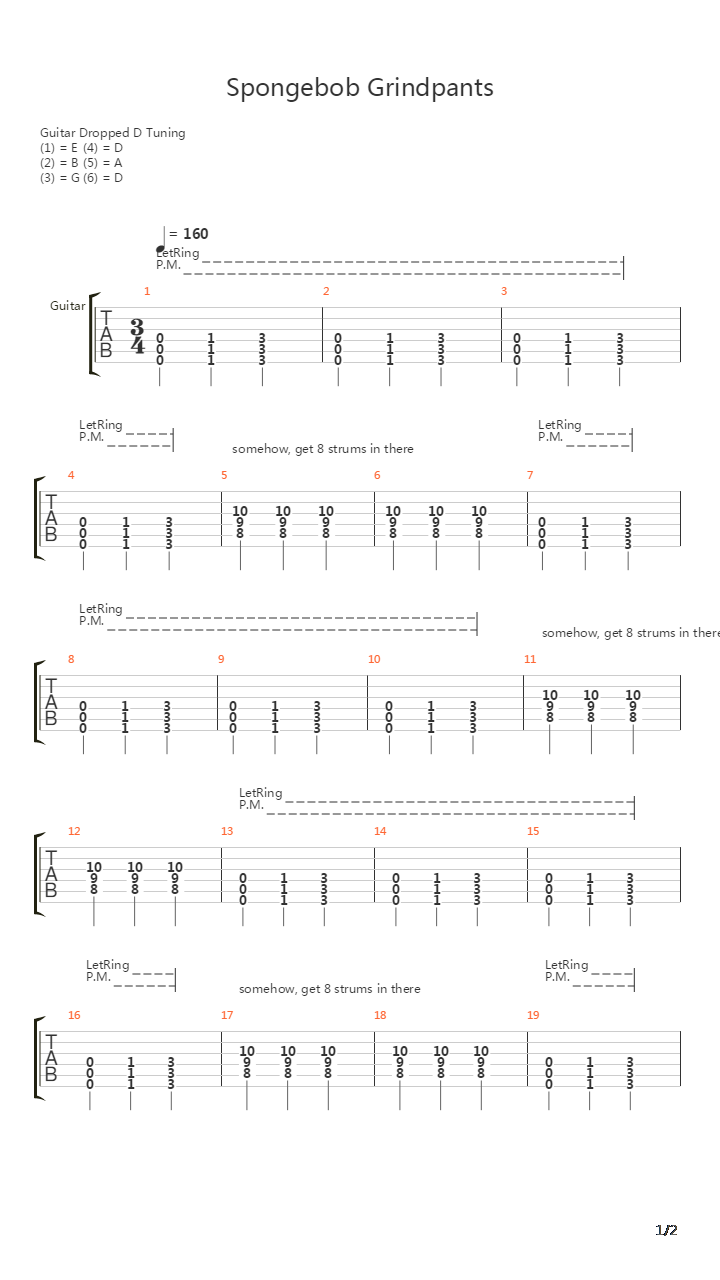 Spongebob Grindpants吉他谱