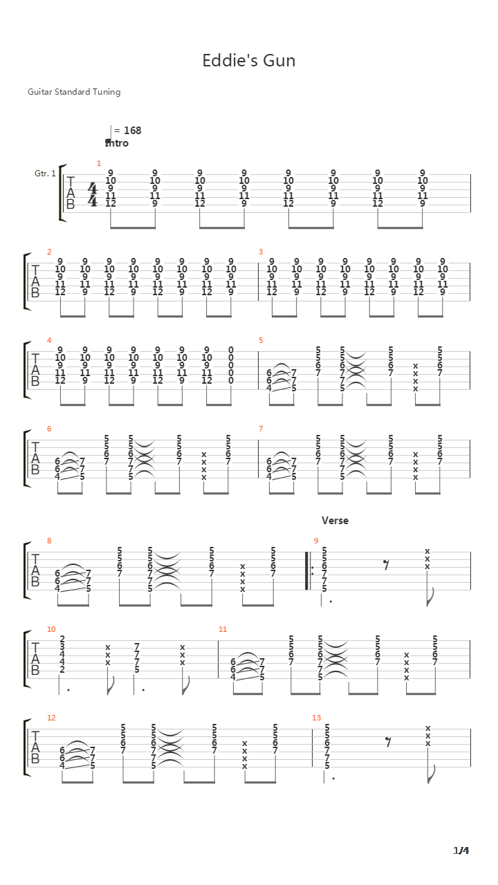 Eddies Gun吉他谱