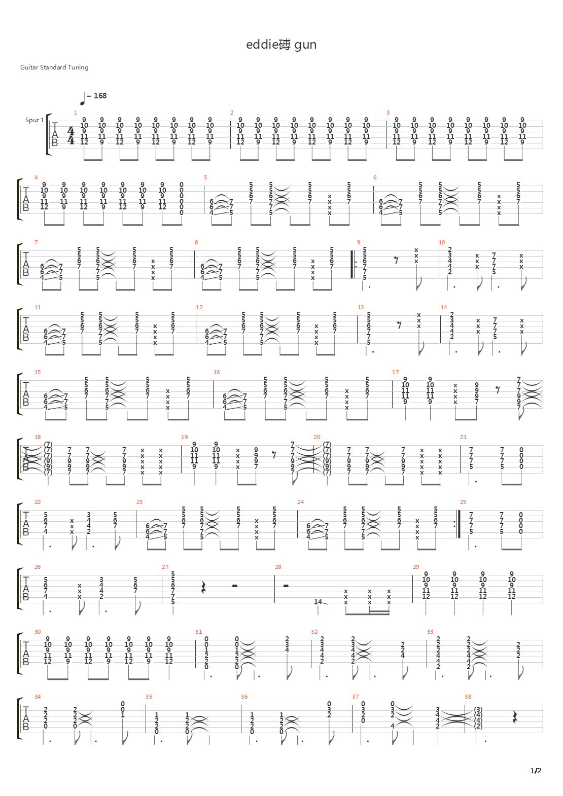 Eddis Gun吉他谱