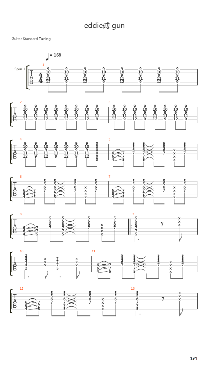 Eddis Gun吉他谱