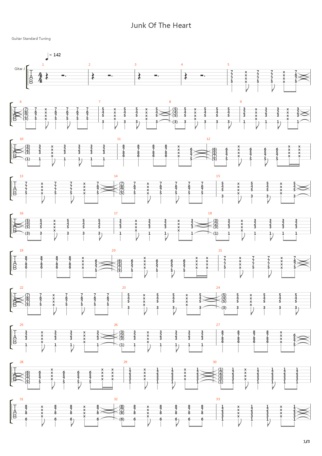 Junk Of The Heart Happy吉他谱