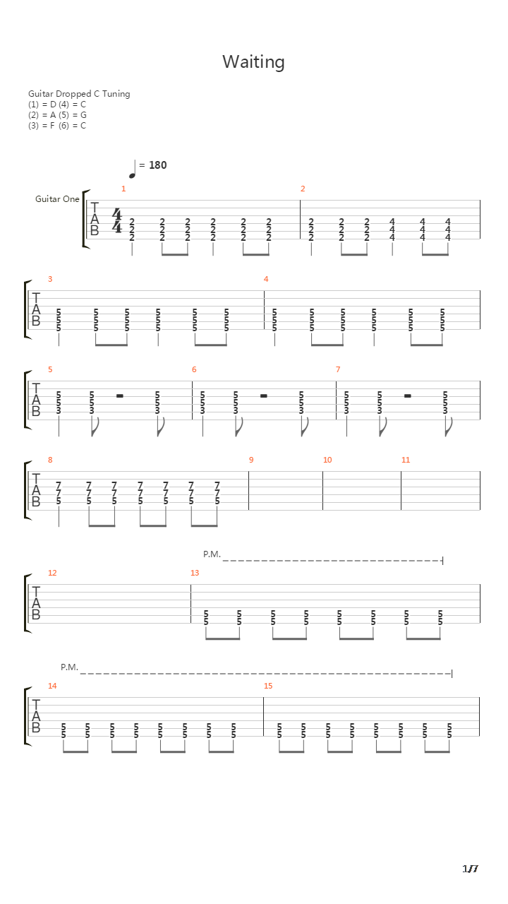 Waiting吉他谱