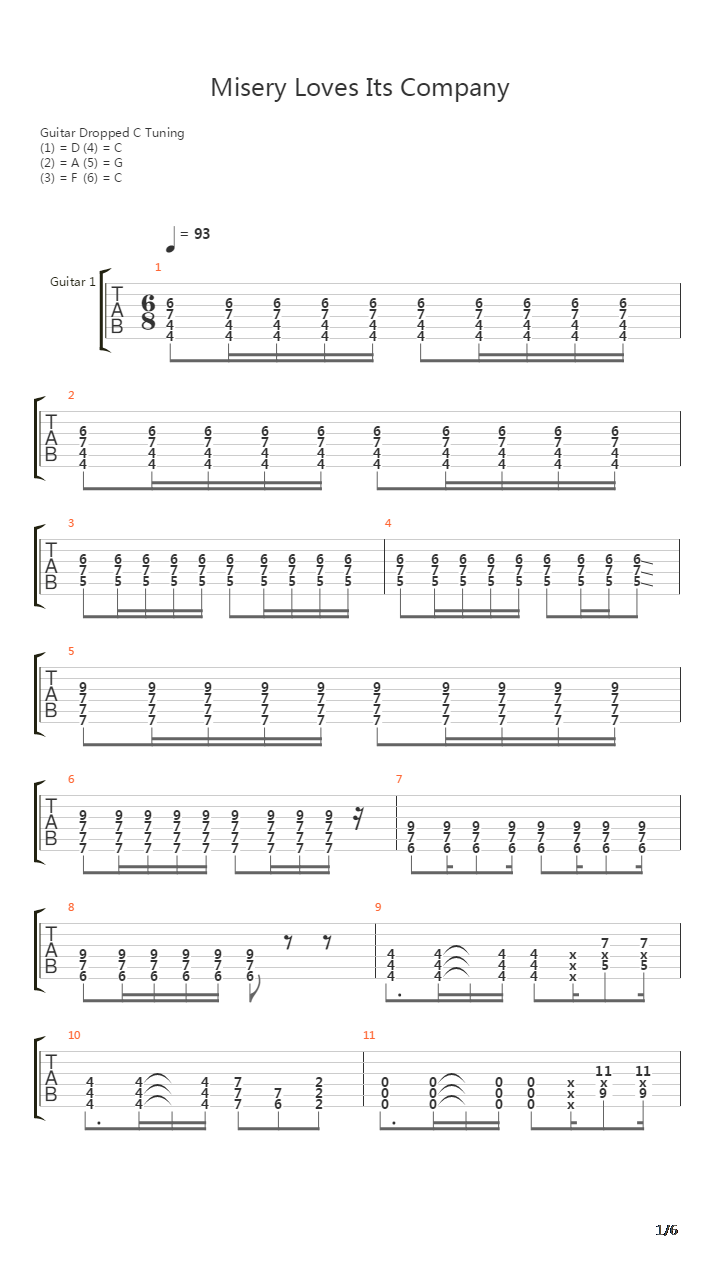 Misery Loves Its Company吉他谱
