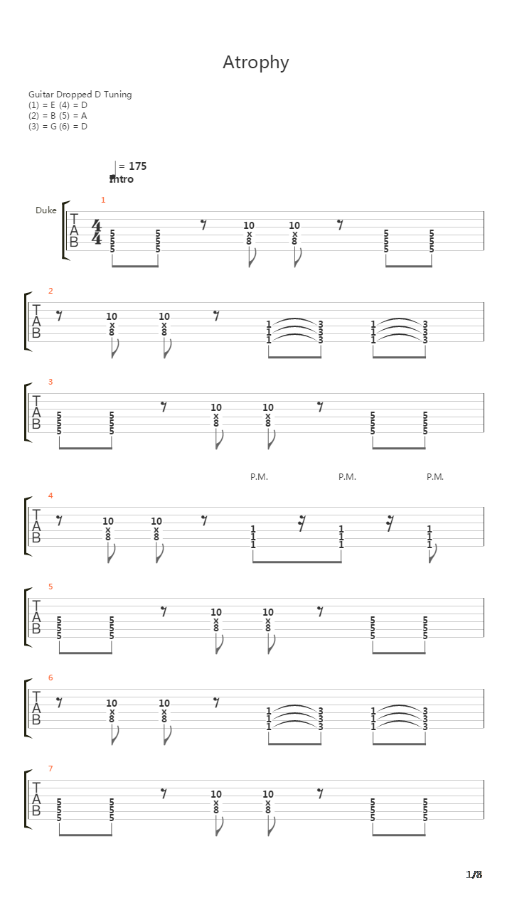 Atrophy吉他谱