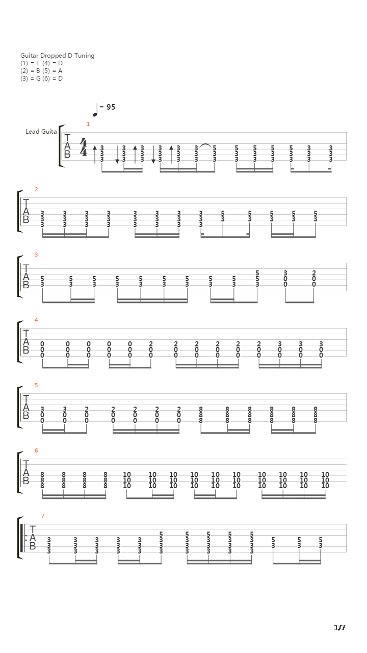 Song吉他谱