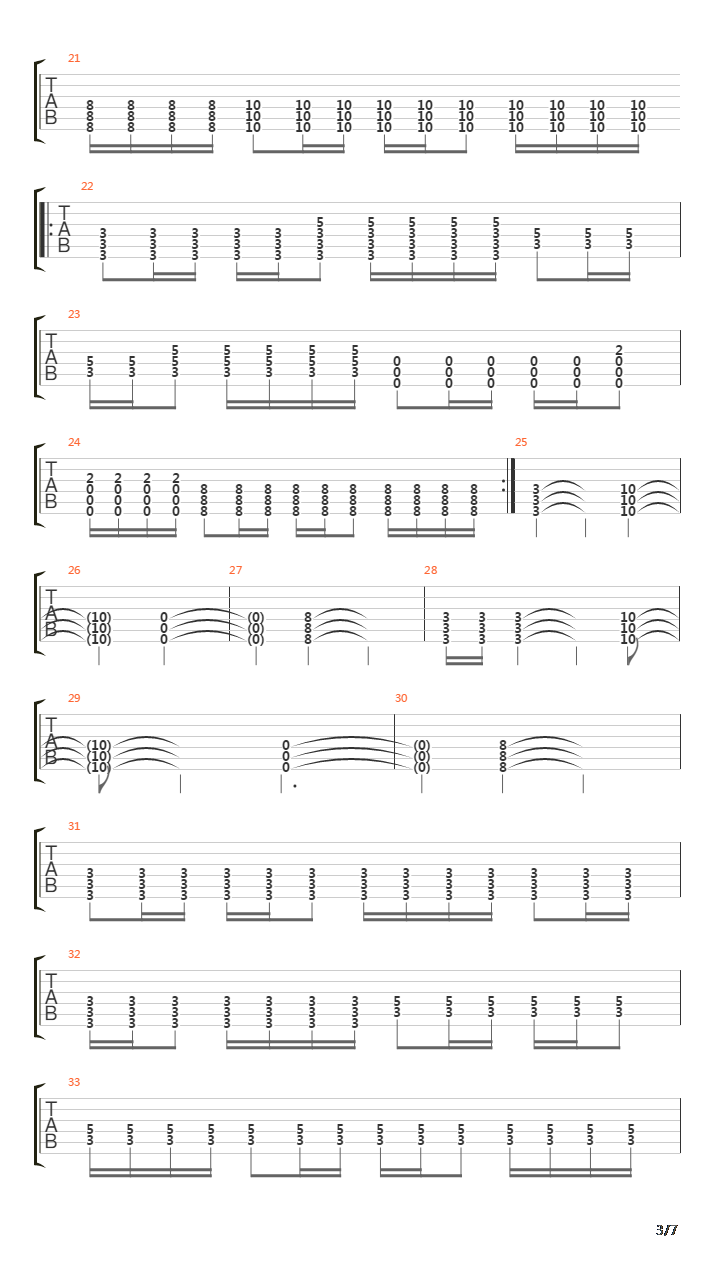 Song吉他谱