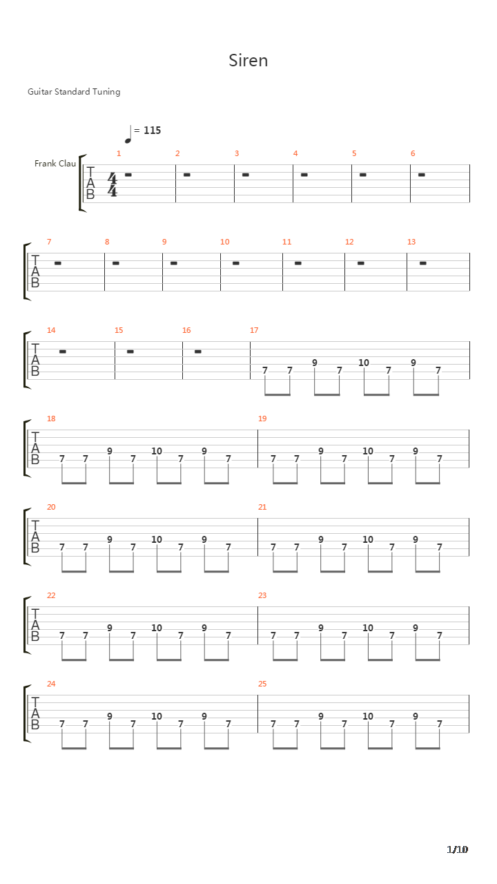 Siren吉他谱