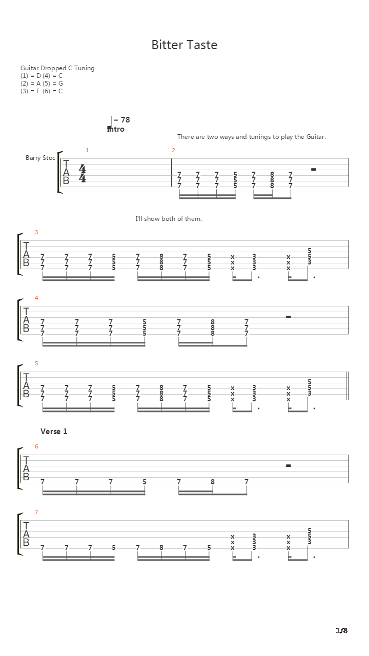 Bitter Taste吉他谱