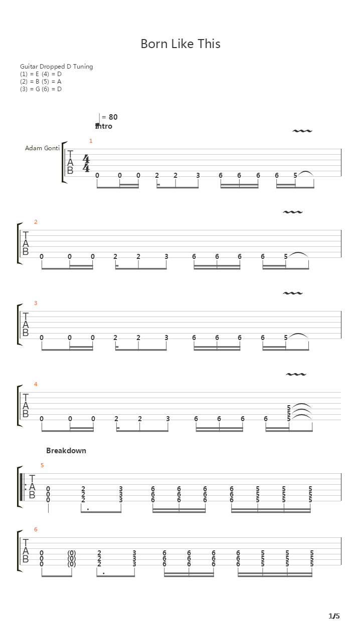 Born Like This吉他谱