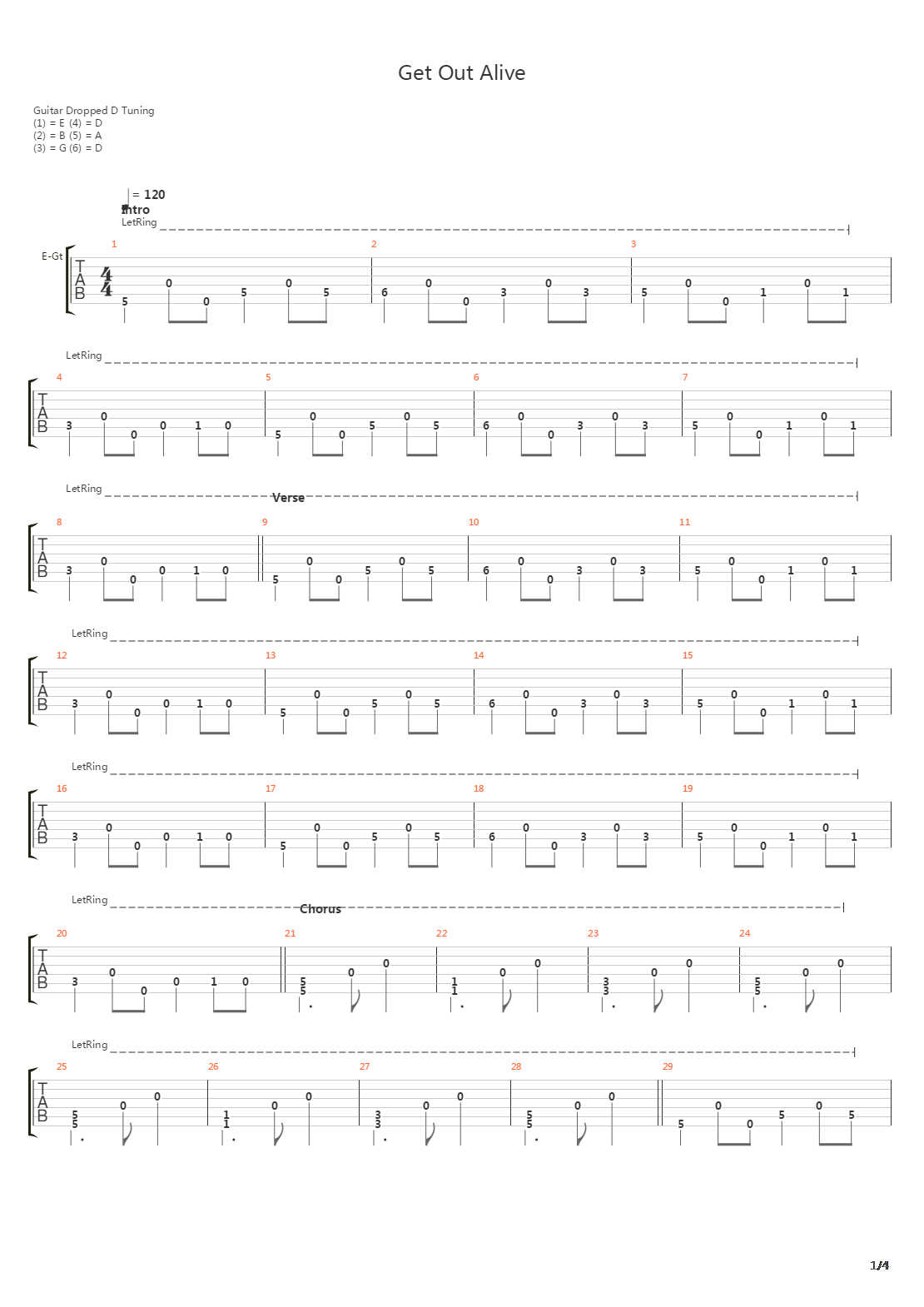 Get Out Alive吉他谱