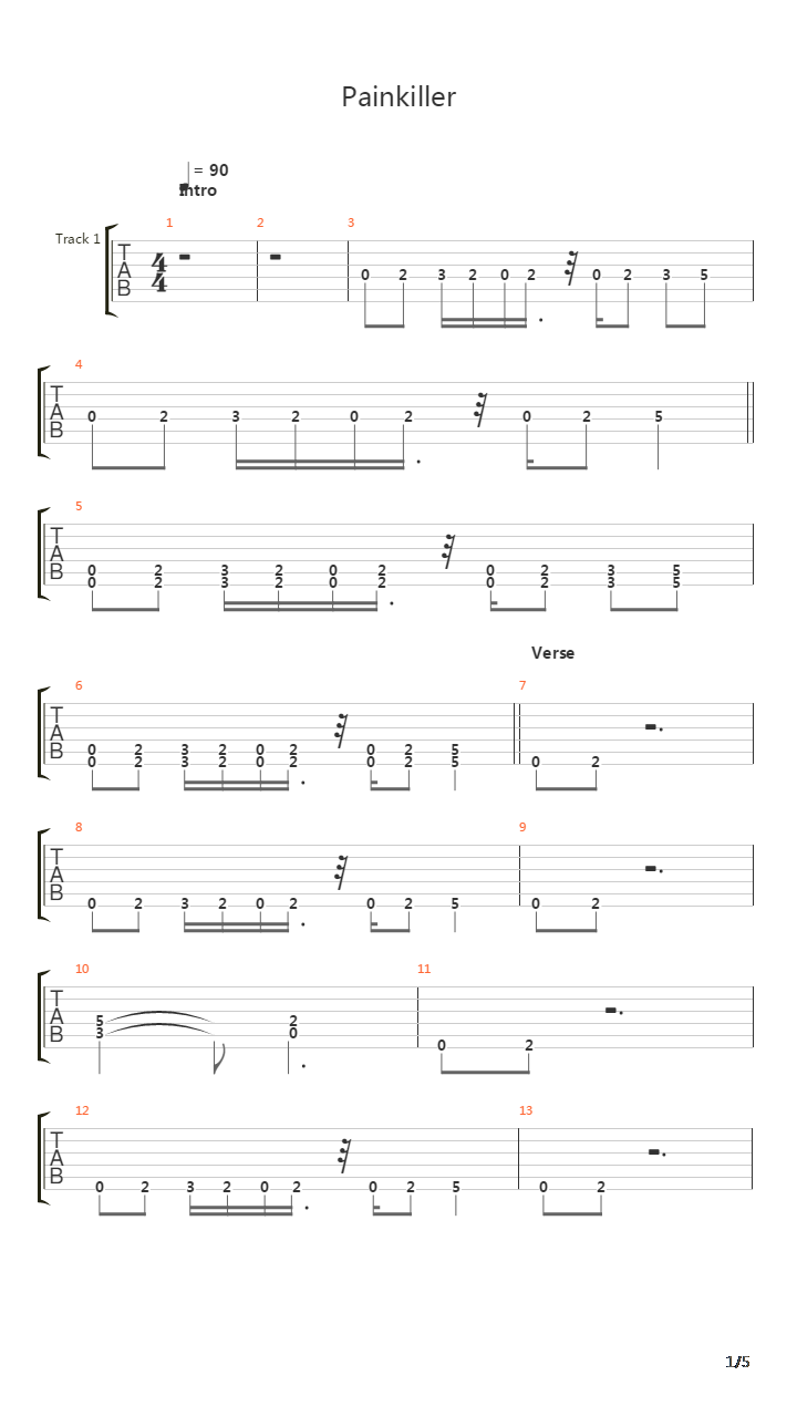 Painkiller吉他谱
