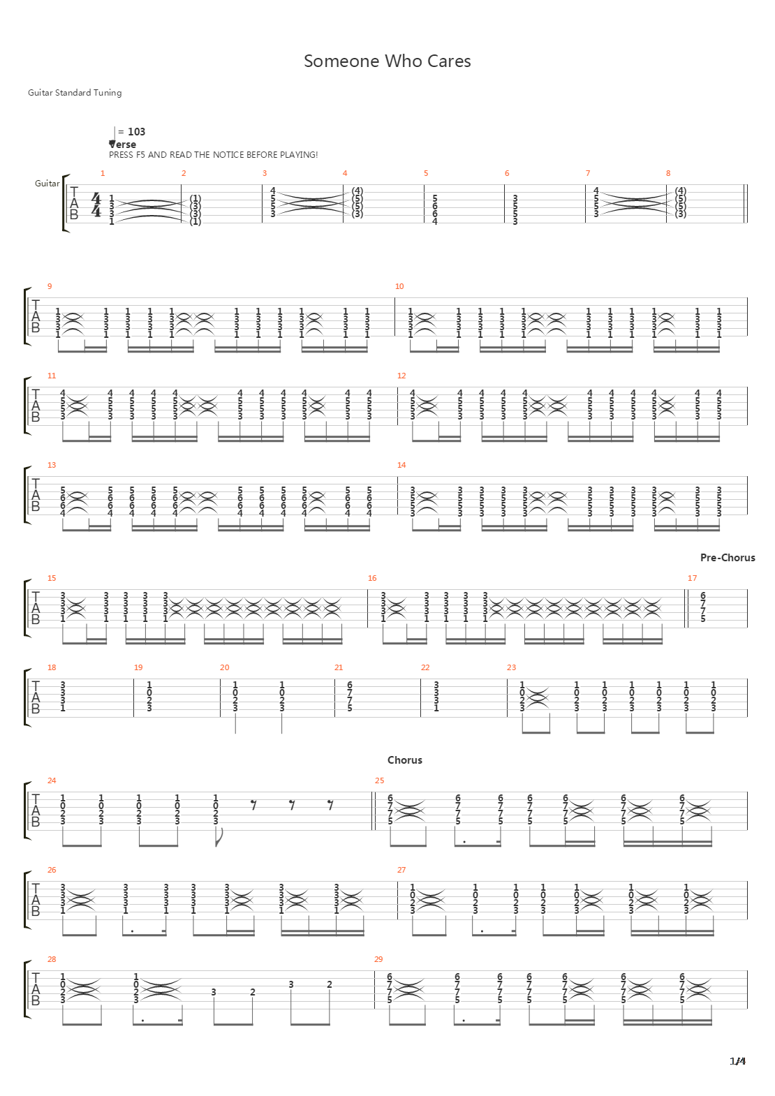 Someone Who Cares吉他谱