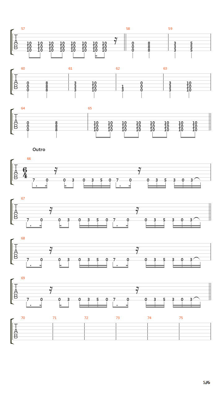 Time Of Dying吉他谱