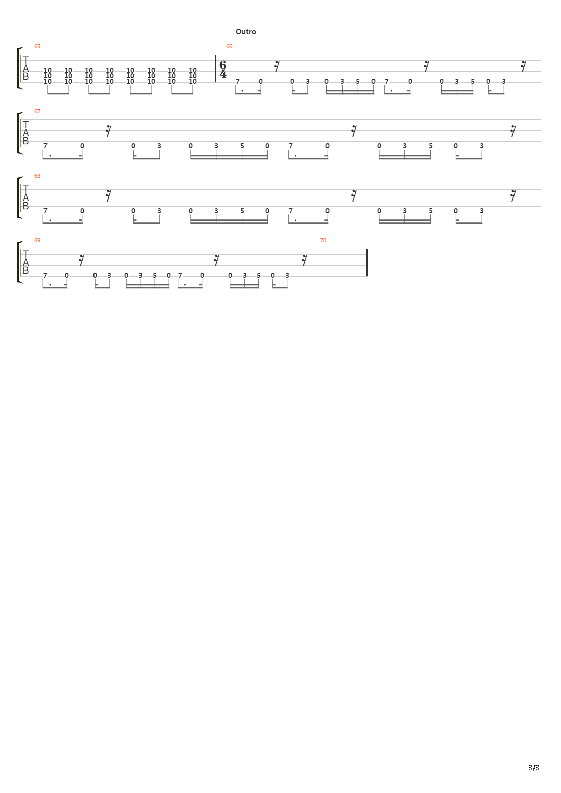 Time Of Dying吉他谱