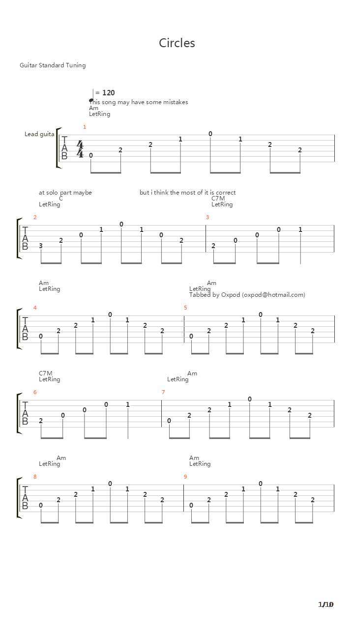Circles吉他谱