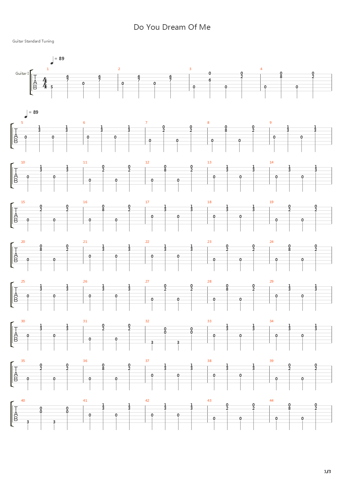 Do You Dream Of Me吉他谱