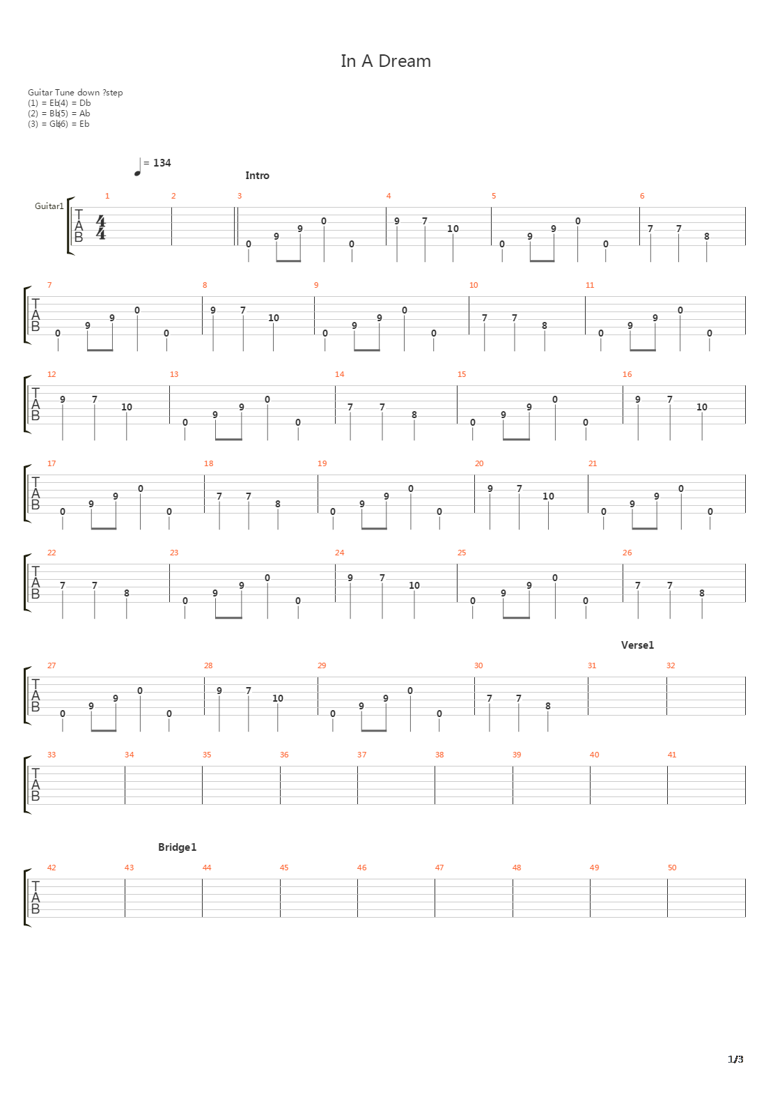 In A Dream吉他谱