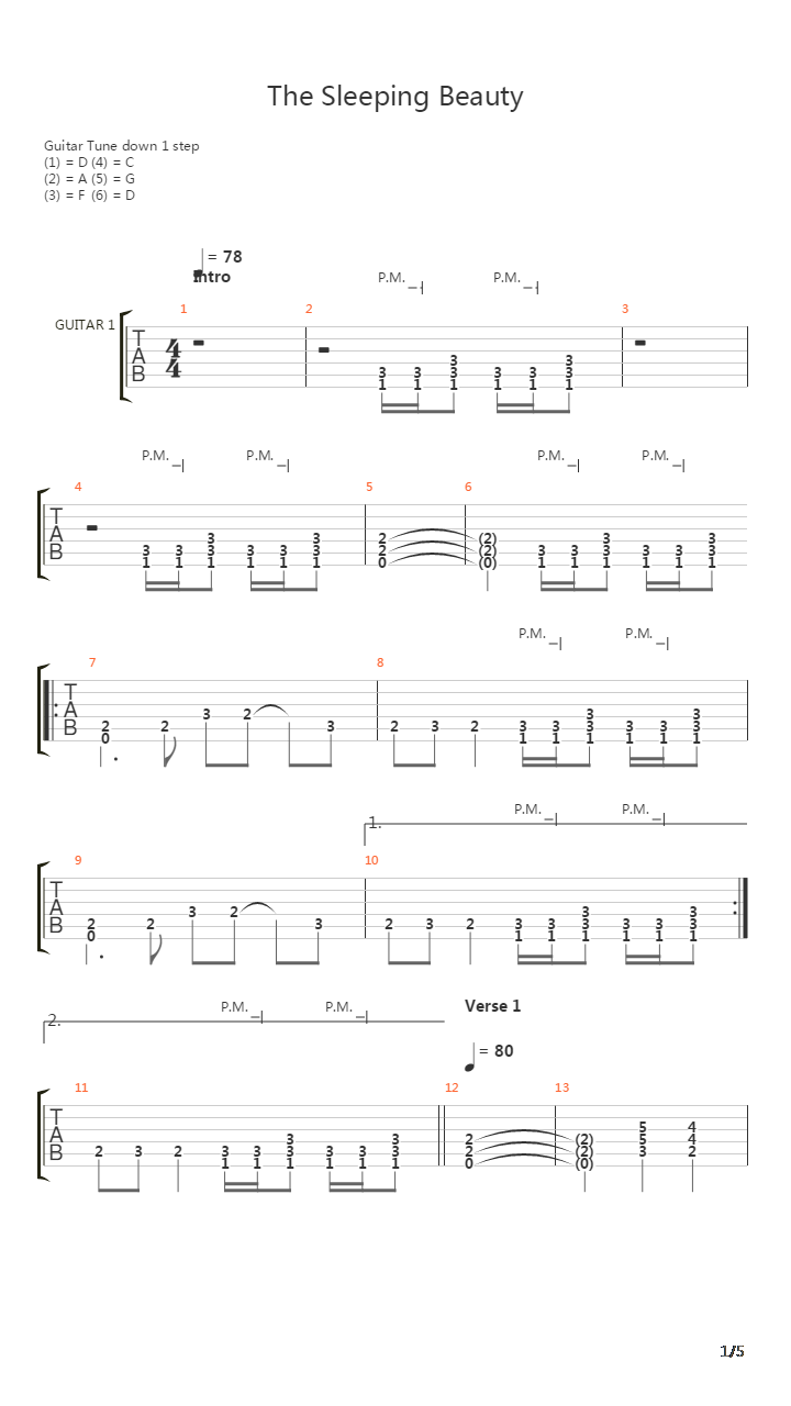 The Sleeping Beauty吉他谱