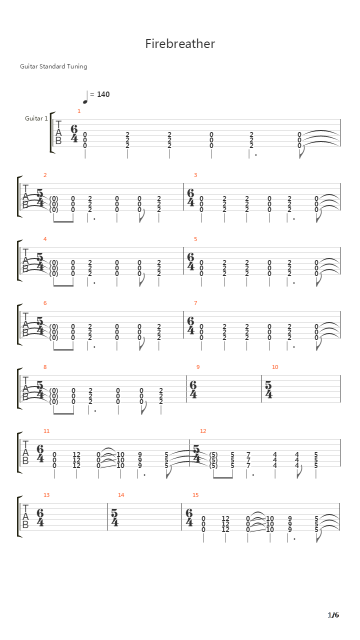 Firebreather吉他谱