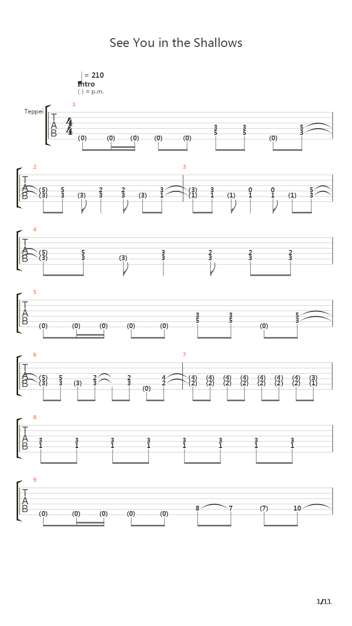 See You In The Shallows吉他谱
