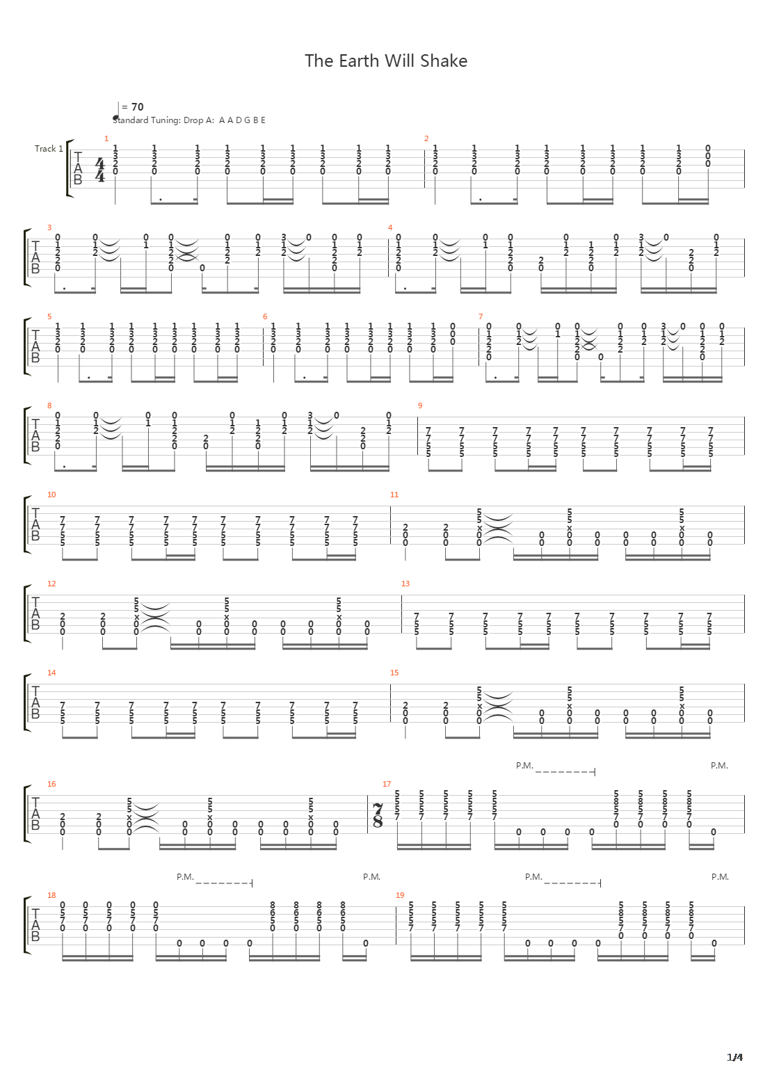 The Earth Will Shake吉他谱