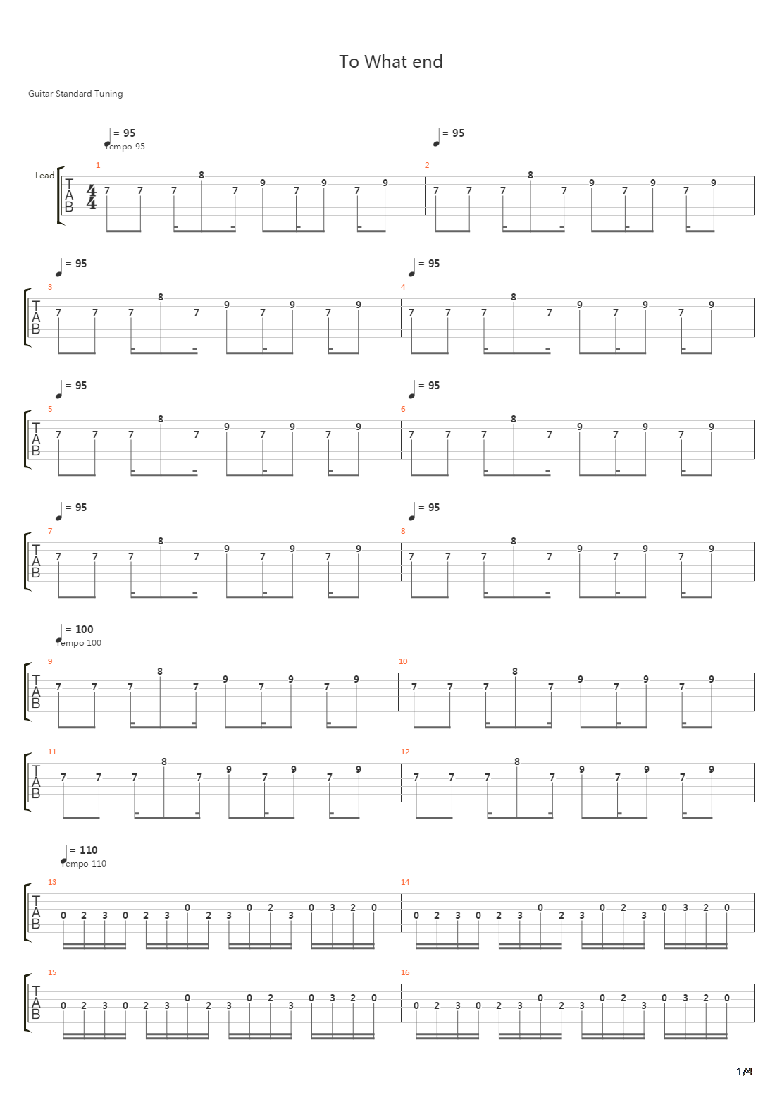 To What End吉他谱
