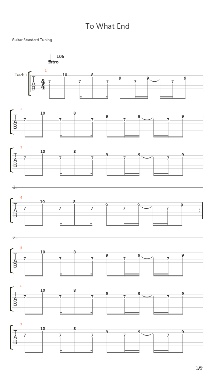 To What End吉他谱