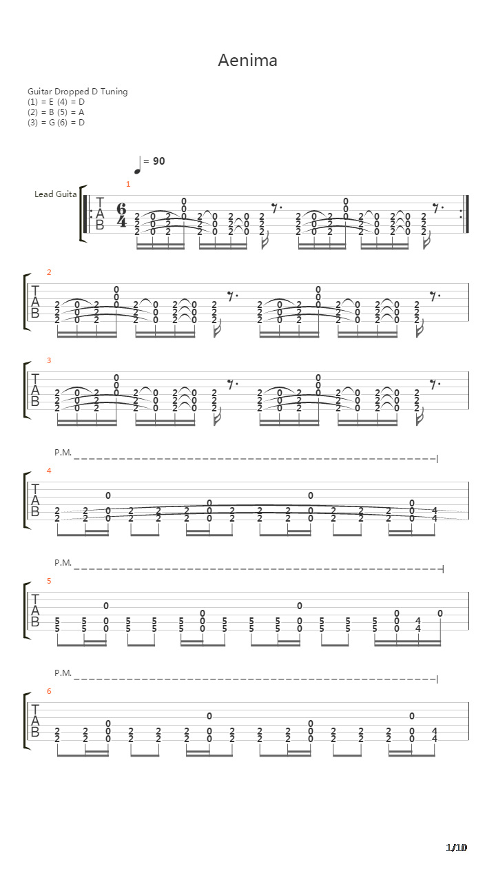 Aenema吉他谱