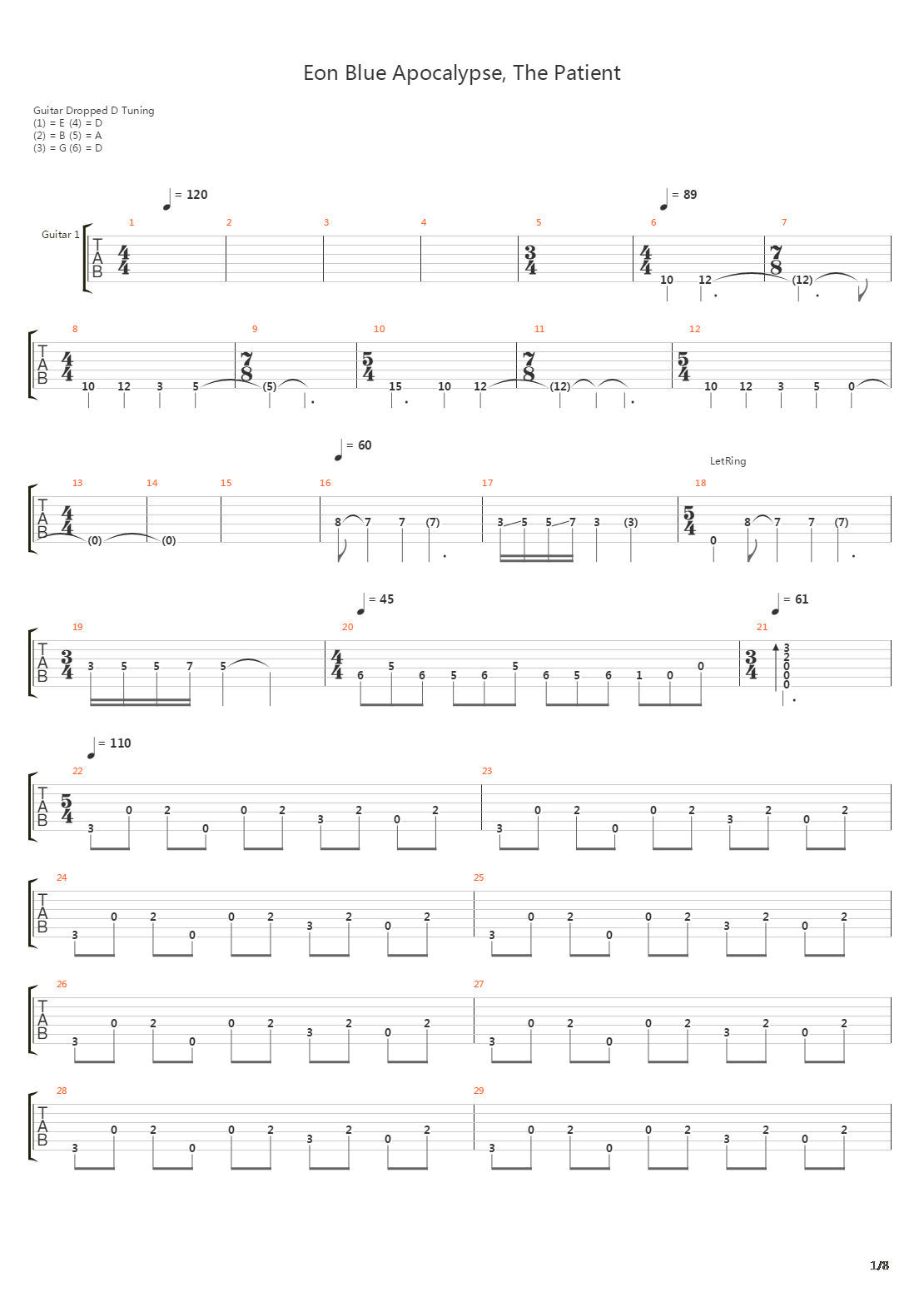Eon Blue Apocalypse The Patient吉他谱