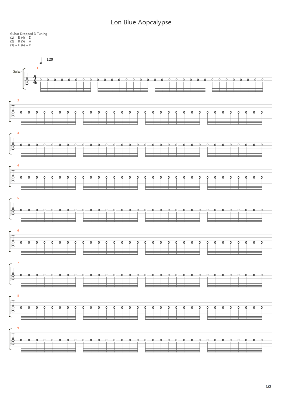 Eon Blue Apocalypse吉他谱