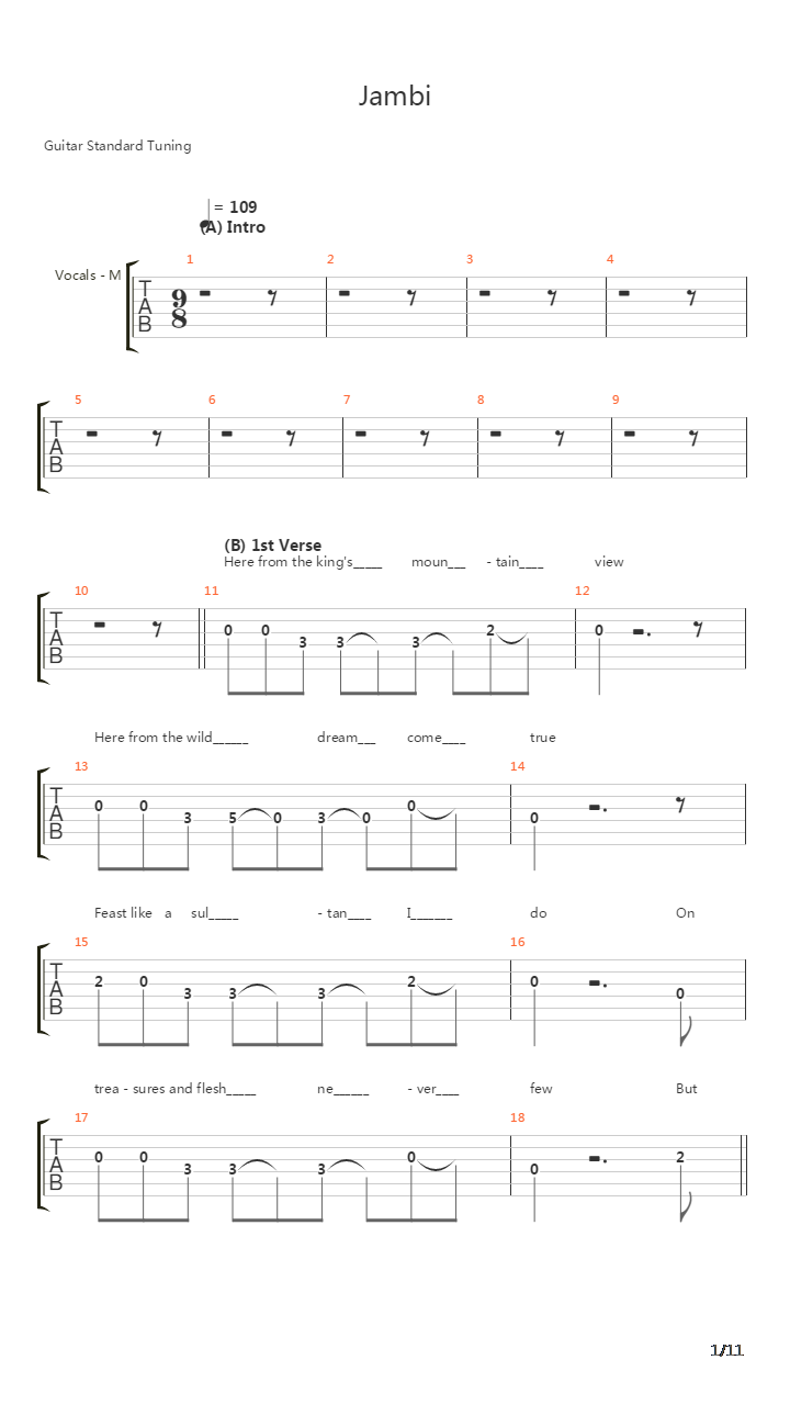 Jambi吉他谱