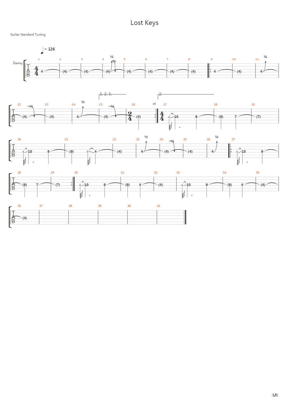 Lost Keys吉他谱