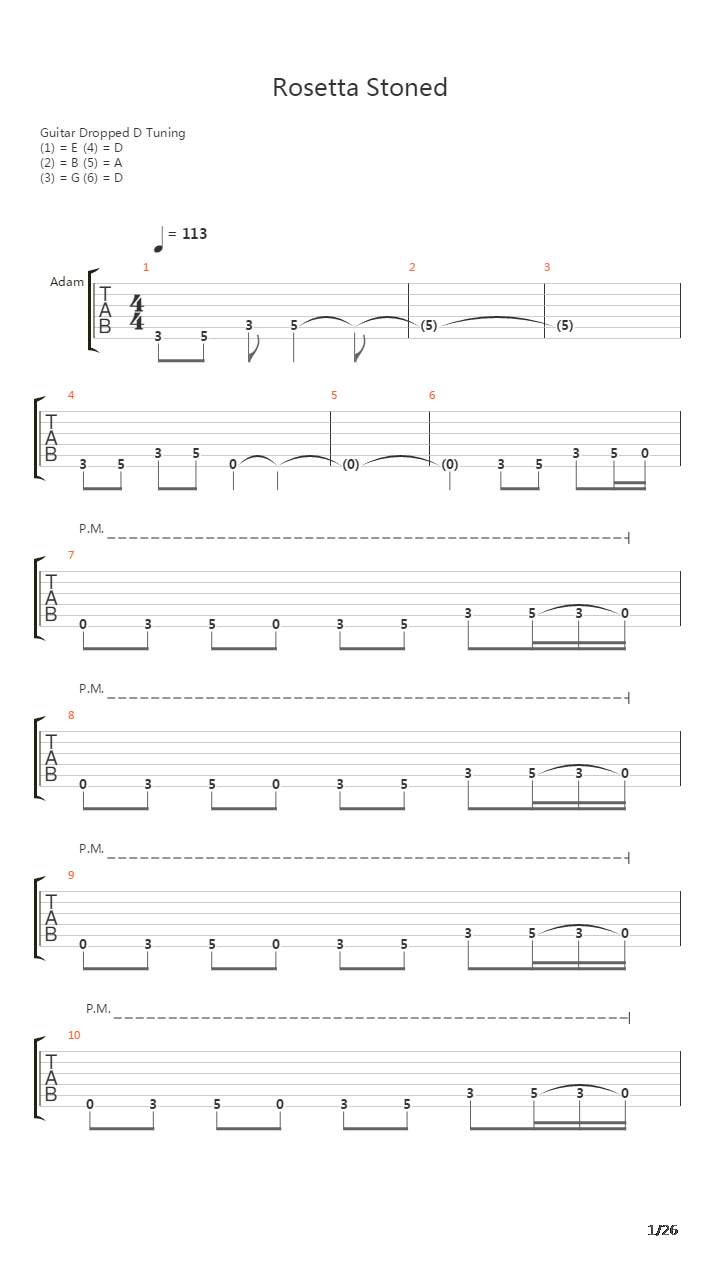 Rosetta Stoned吉他谱