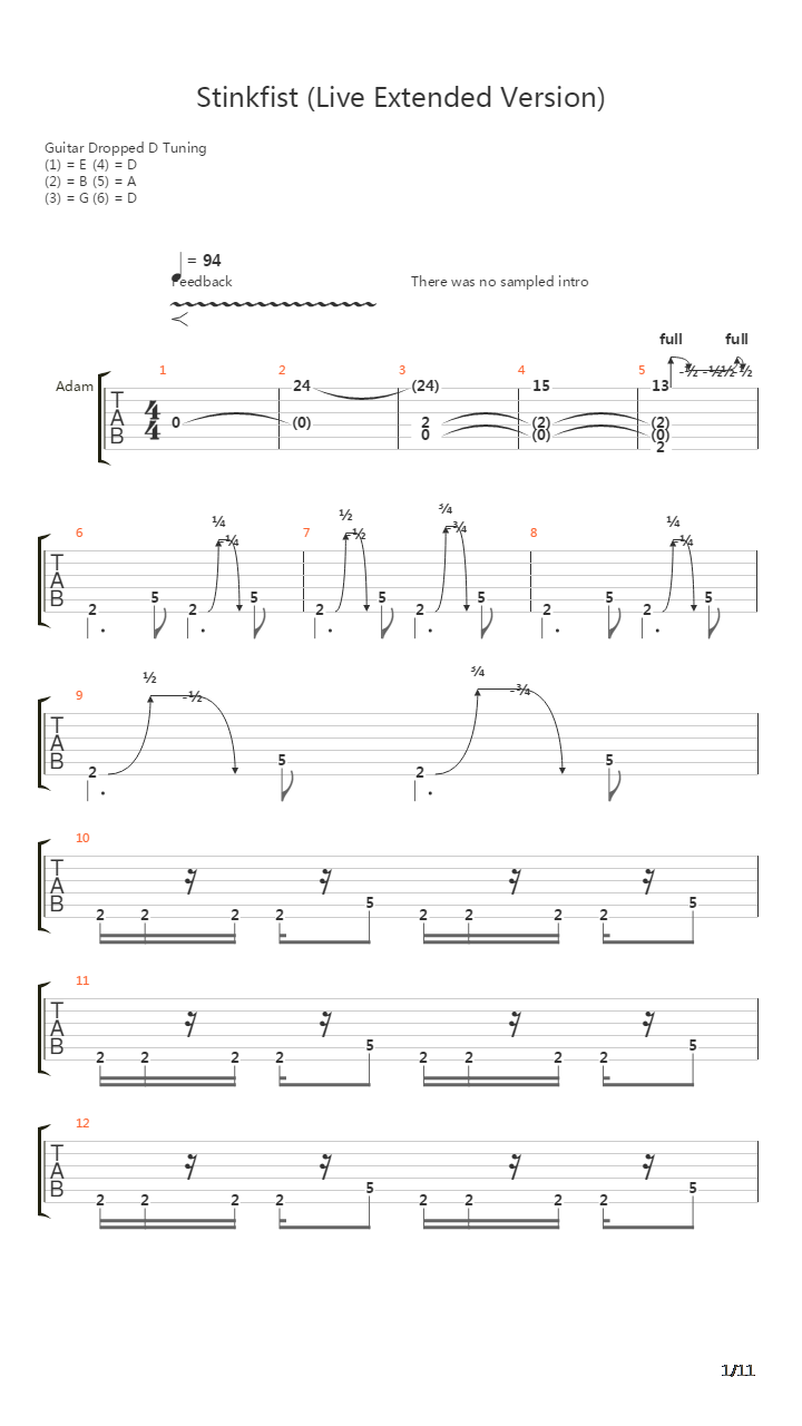 Stinkfist  Extended吉他谱