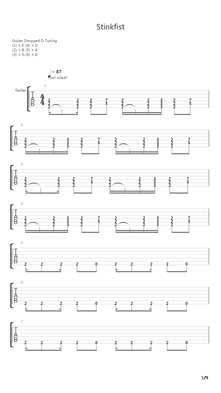 Stinkfist吉他谱
