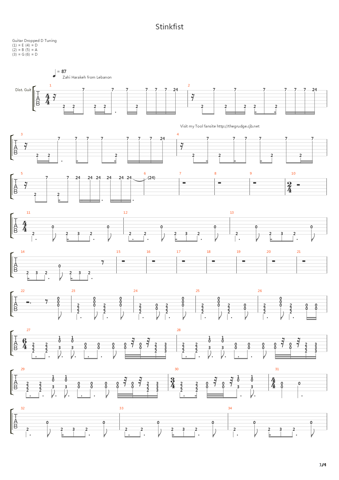 Stinkfist吉他谱