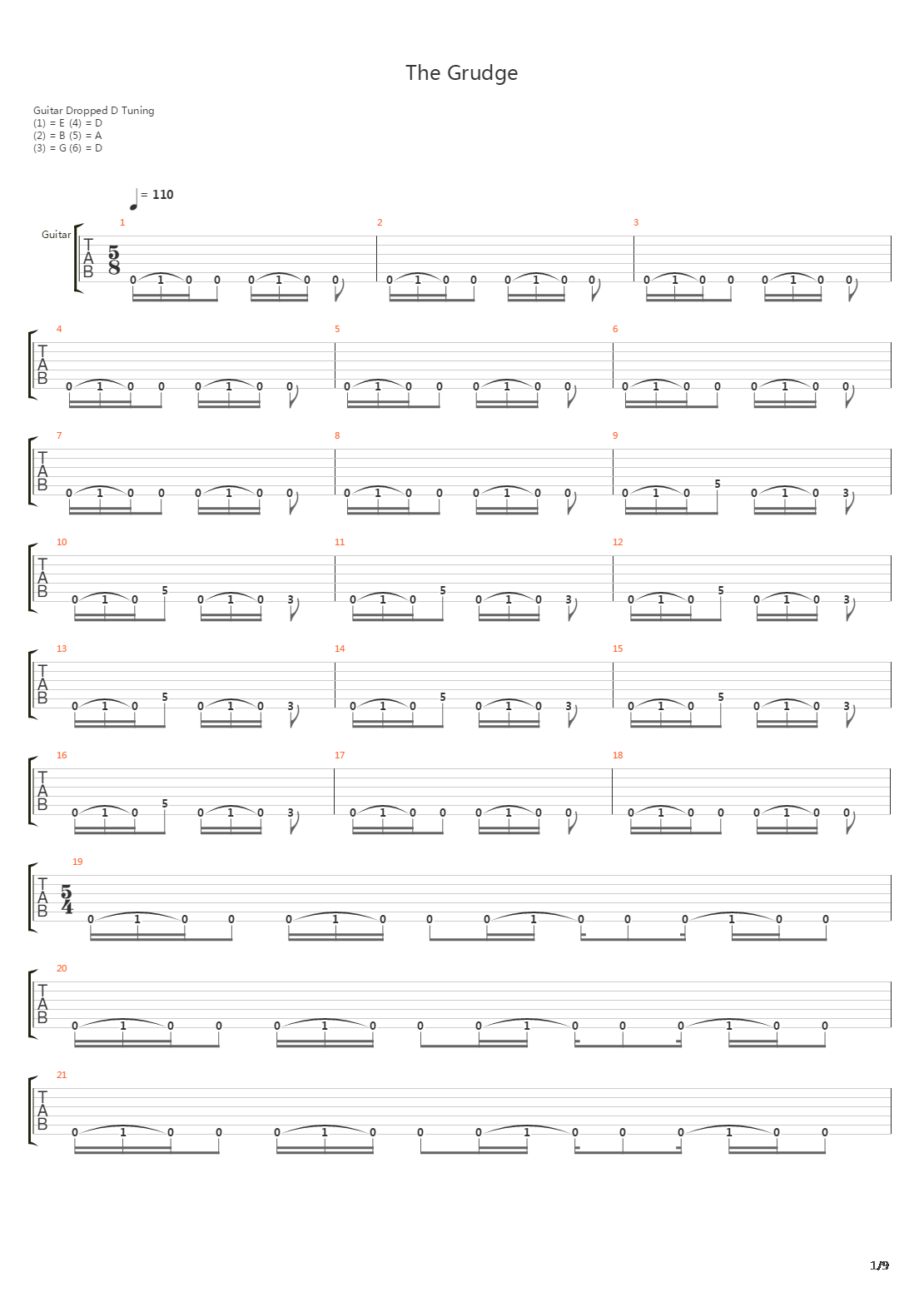 The Grudge吉他谱
