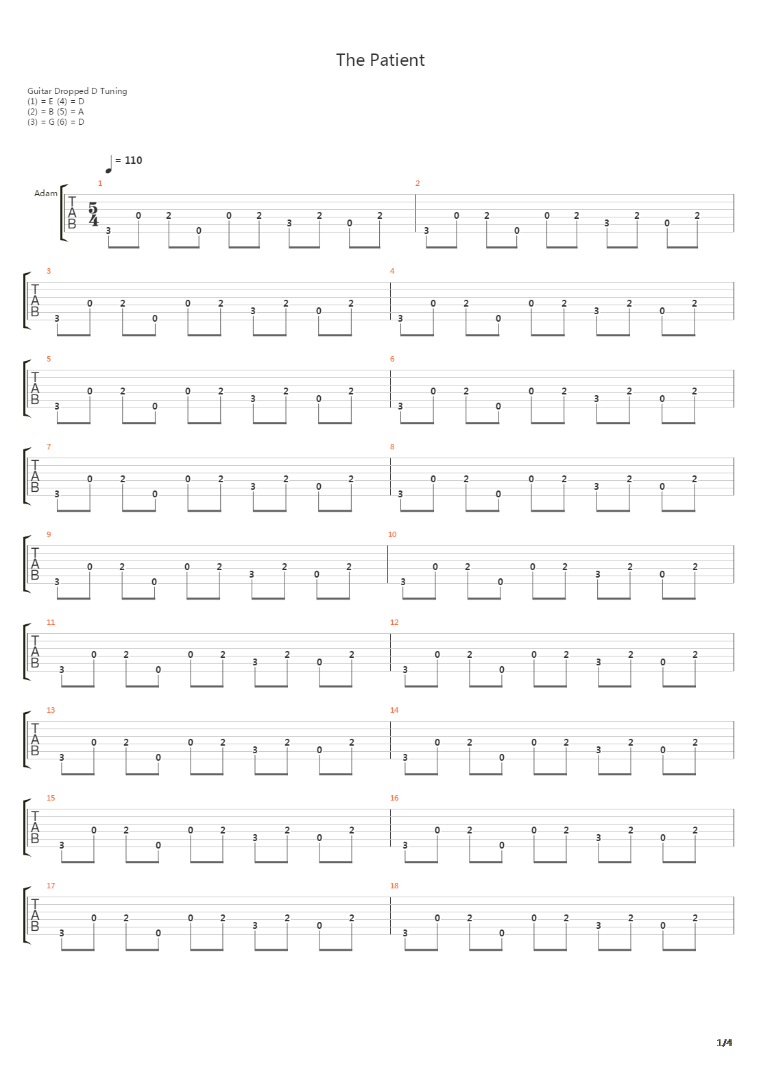 The Patient吉他谱