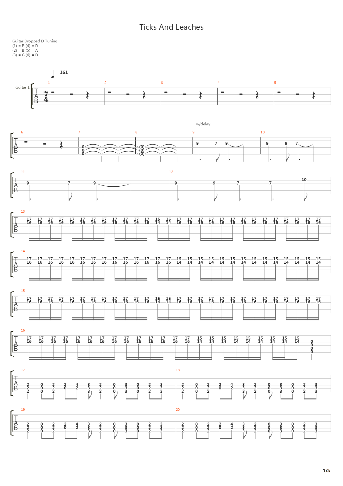 Ticks And Leaches吉他谱