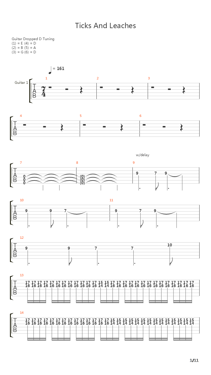 Ticks And Leaches吉他谱