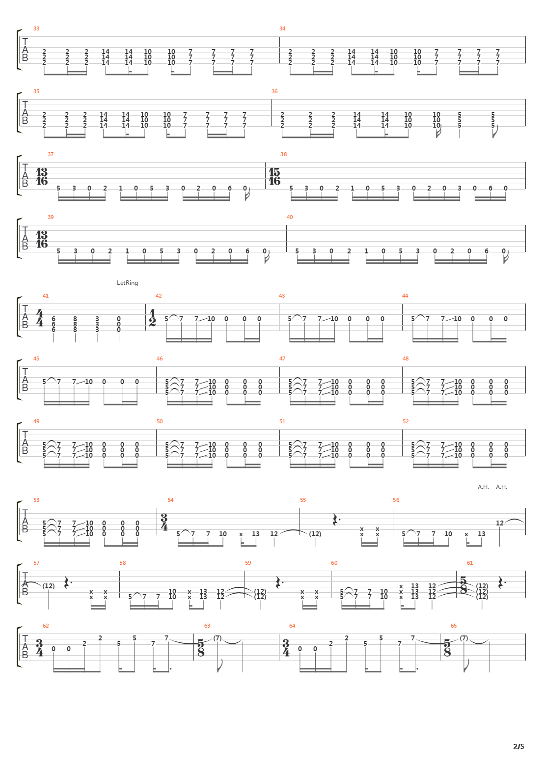 Undertow吉他谱