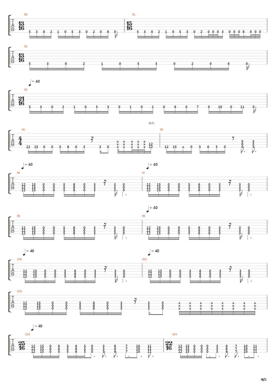 Undertow吉他谱