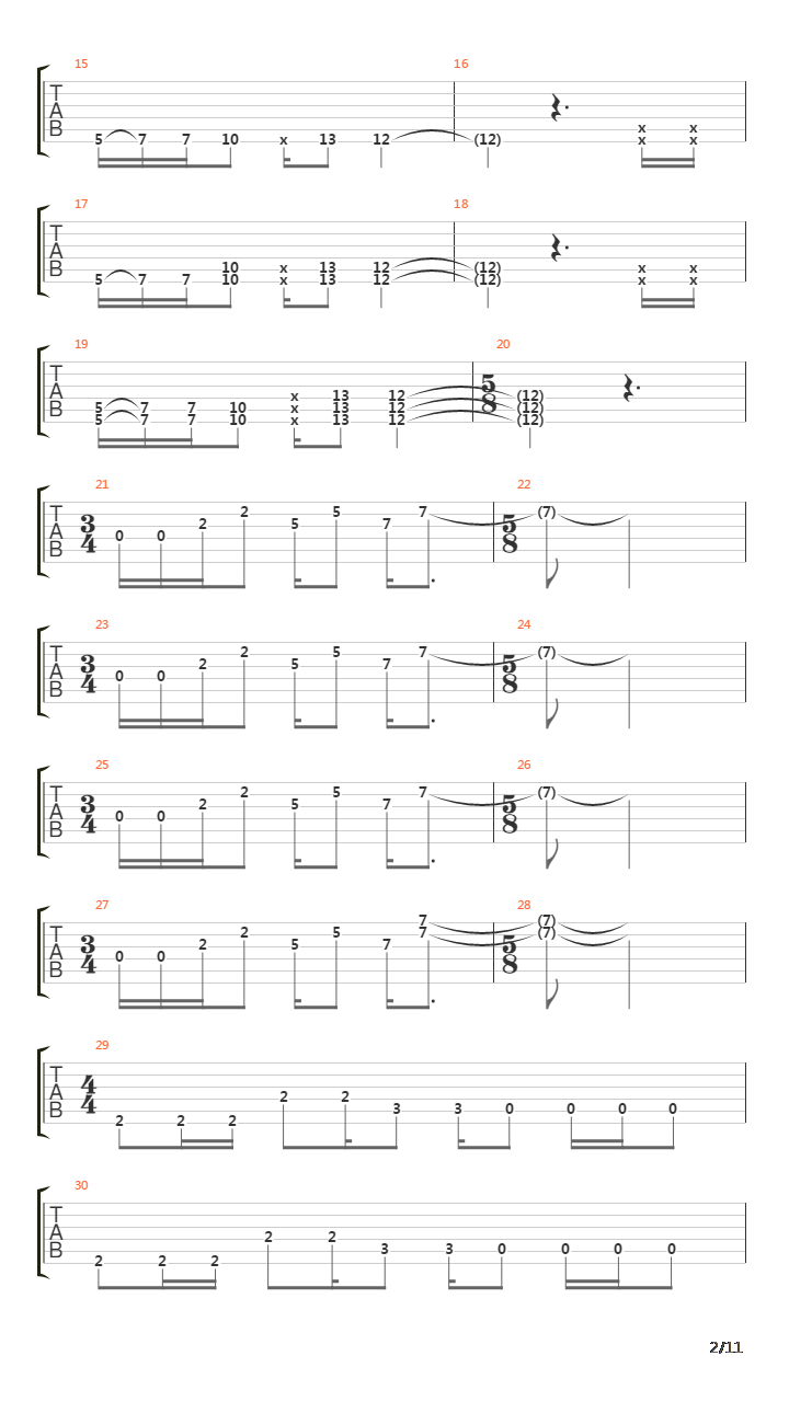 Undertow吉他谱