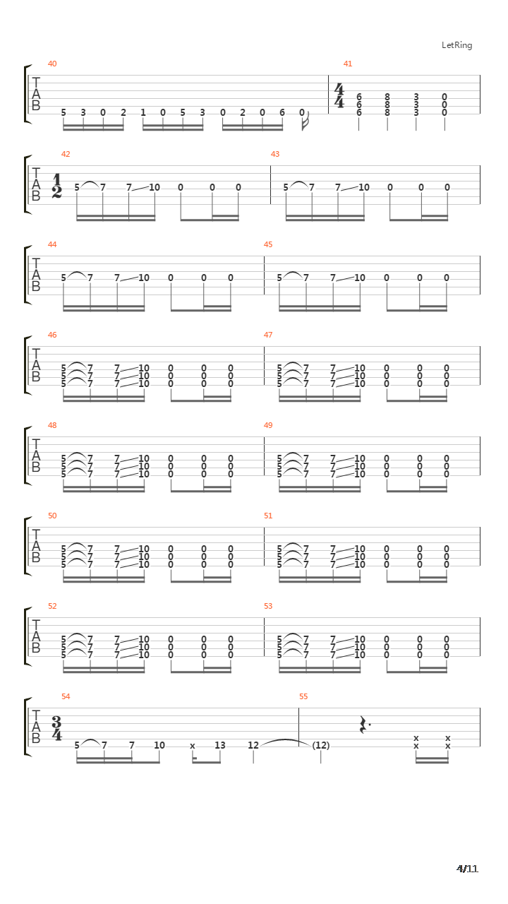 Undertow吉他谱