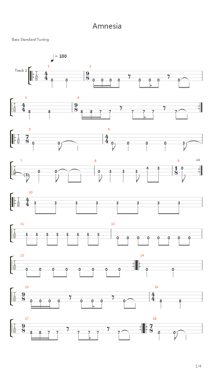 Amnesia吉他谱
