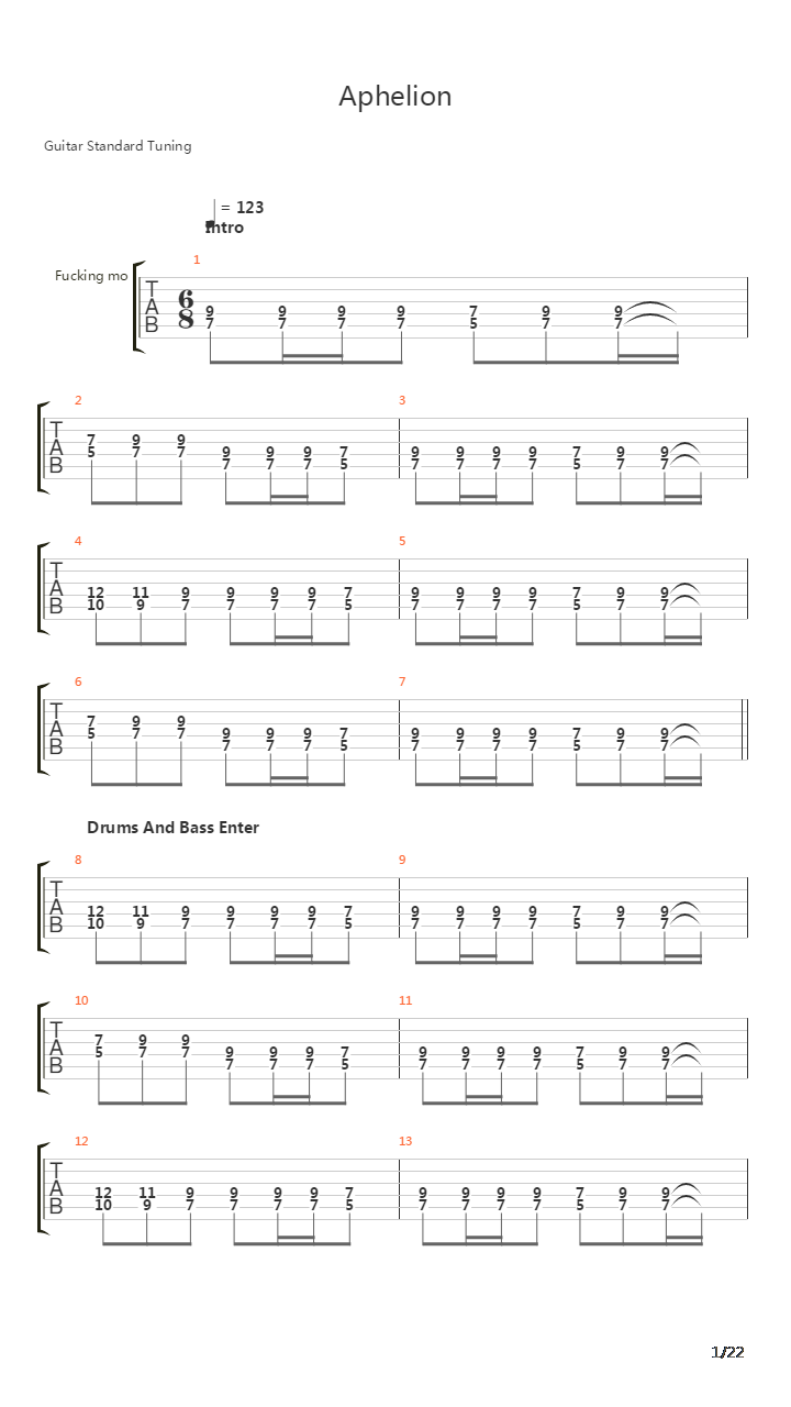 Aphelion吉他谱