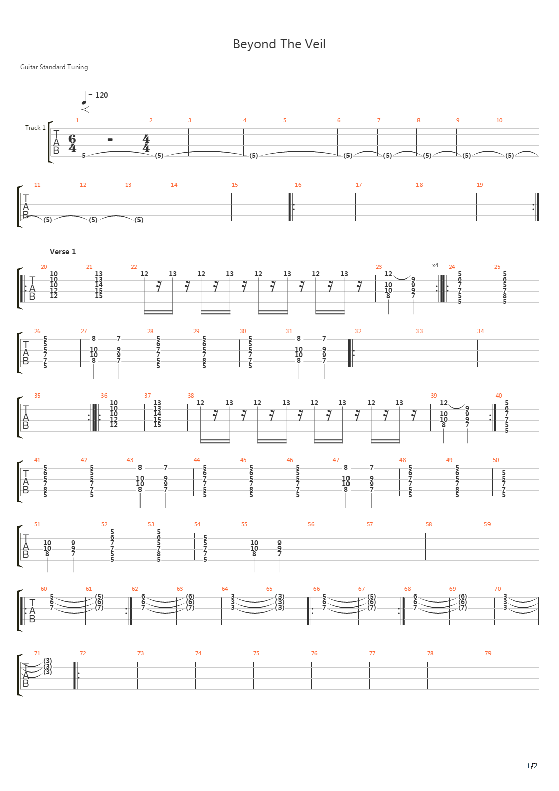 Beyond The Veil吉他谱